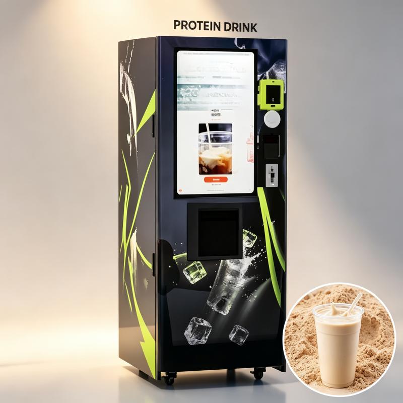 Nutrition Fitness Center - เครื่องจำหน่ายโปรตีนเชคเชิงพาณิชย์แบบอัตโนมัติ เครื่องจ่ายผงผสมอัตโนมัติ หน้าจอสัมผัสสำหรับผสมเครื่องดื่มสด เหมาะสำหรับศูนย์ฟิตเนสและผลิตภัณฑ์โภชนาการสำหรับนักกีฬา