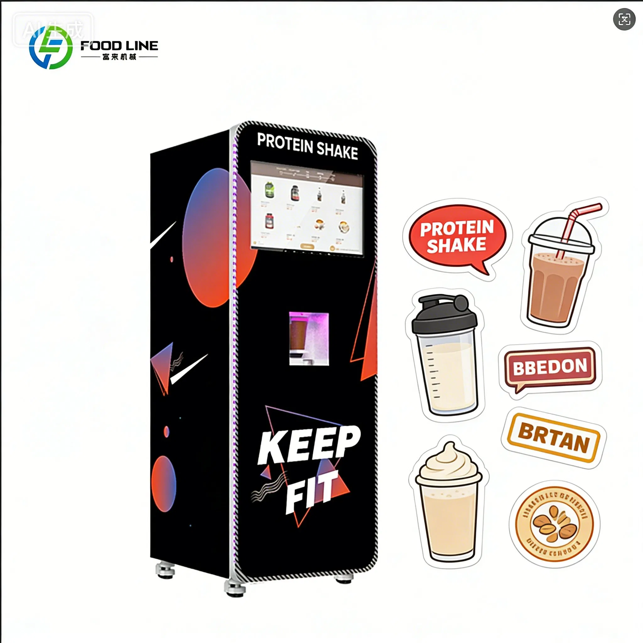 Nutrition Fitness Center - ตู้จำหน่ายเครื่องดื่มโปรตีนอัตโนมัติเต็มรูปแบบ อุปกรณ์ทำโปรตีนเชคสำหรับศูนย์ออกกำลังกาย อุปกรณ์เชิงพาณิชย์